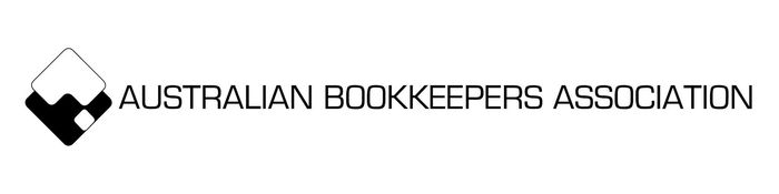 The logo for the australian bookkeepers association is black and white