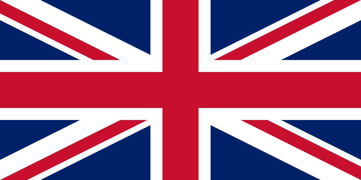 Union Jack flag of the United Kingdom, red, white, and blue cross design