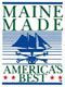 Maine Made logo with blue sailboat and text “America’s Best” on white background