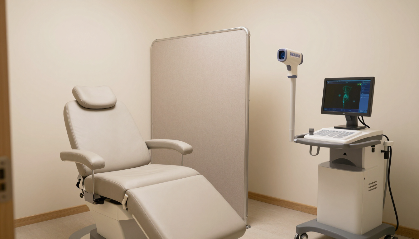 Patient preparation area in a thermography clinic
