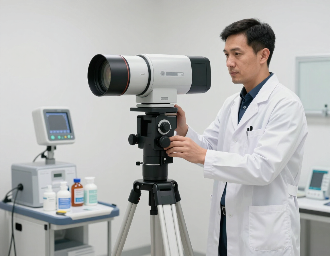 Infrared thermography camera prepared for a patient study