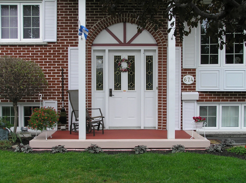 Entrée avec membrane de PVC deux couleurs