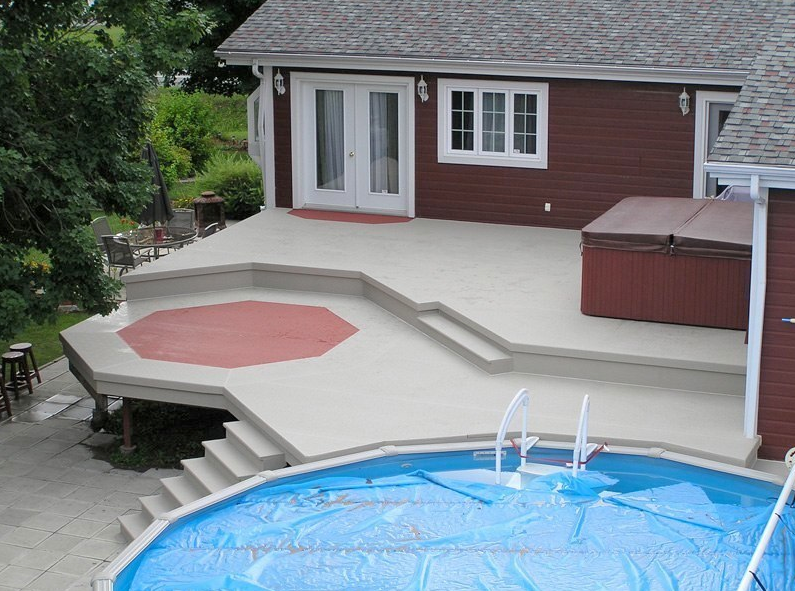 Piscine hors terre avec membrane de PVC