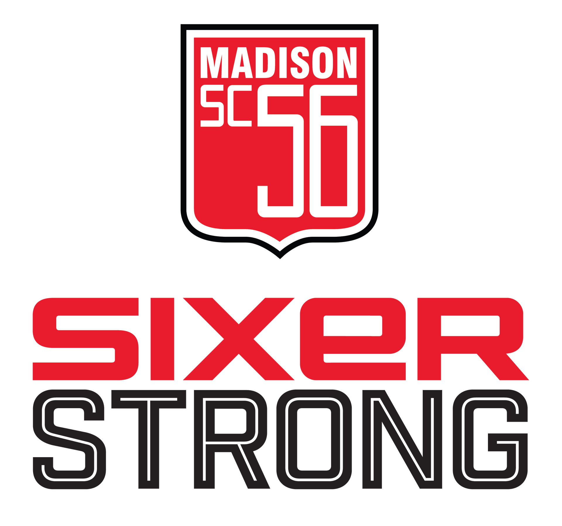 Madison SC 56 Sixer Strong logo in red, black, and white