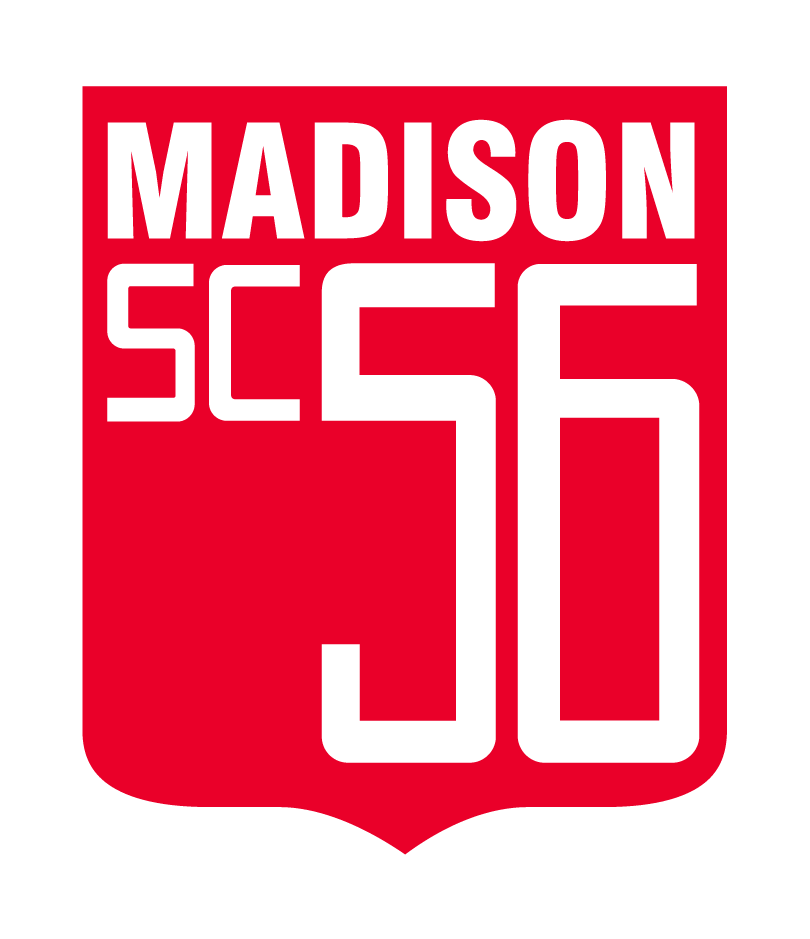 Madison SC 36 red and white shield-style logo