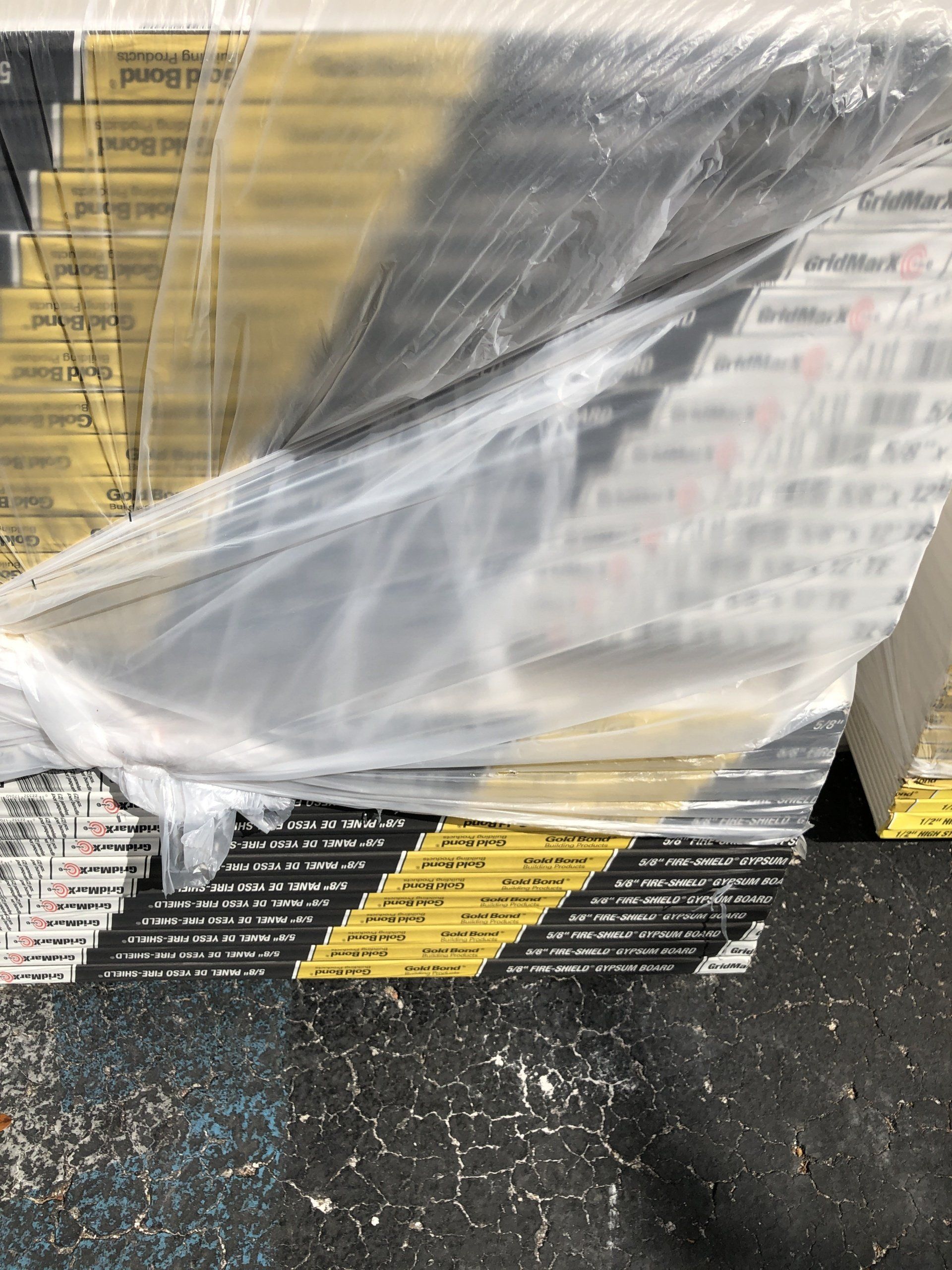 pallet of drywall boards for remodel