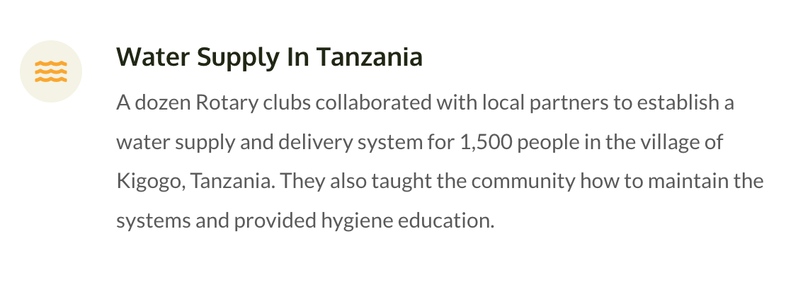 A screenshot of a website about water supply in tanzania
