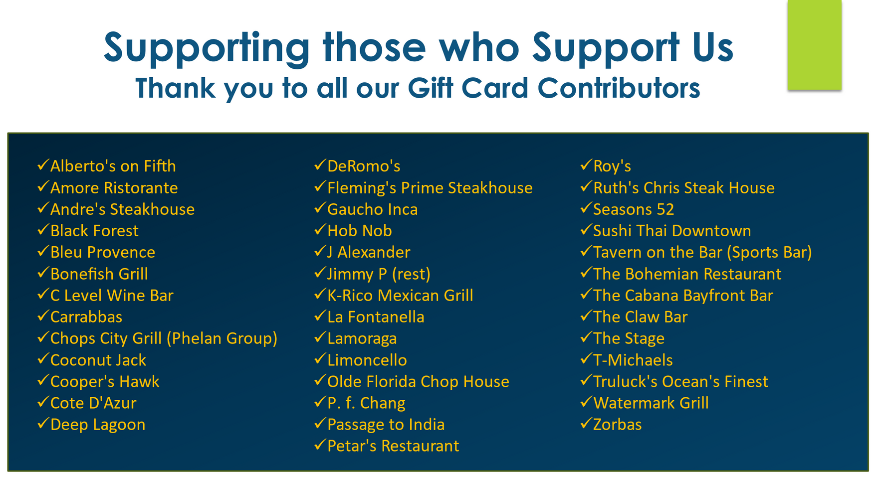 A sign that says supporting those who support us