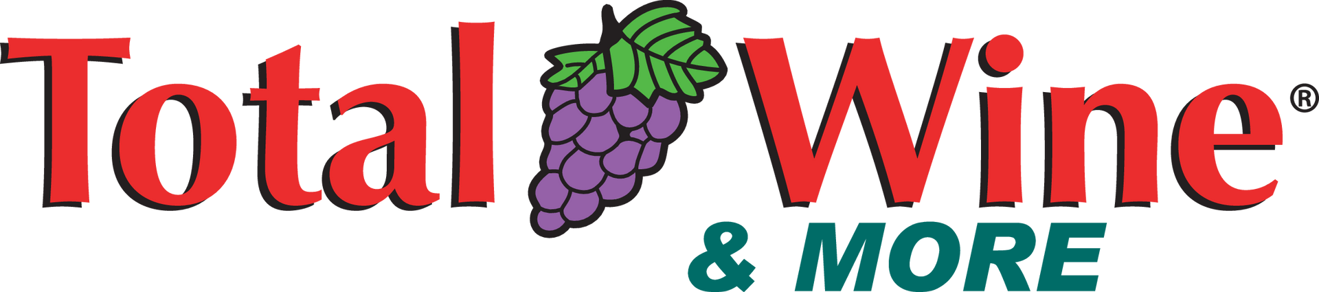 The total wine and more logo has a bunch of grapes on it