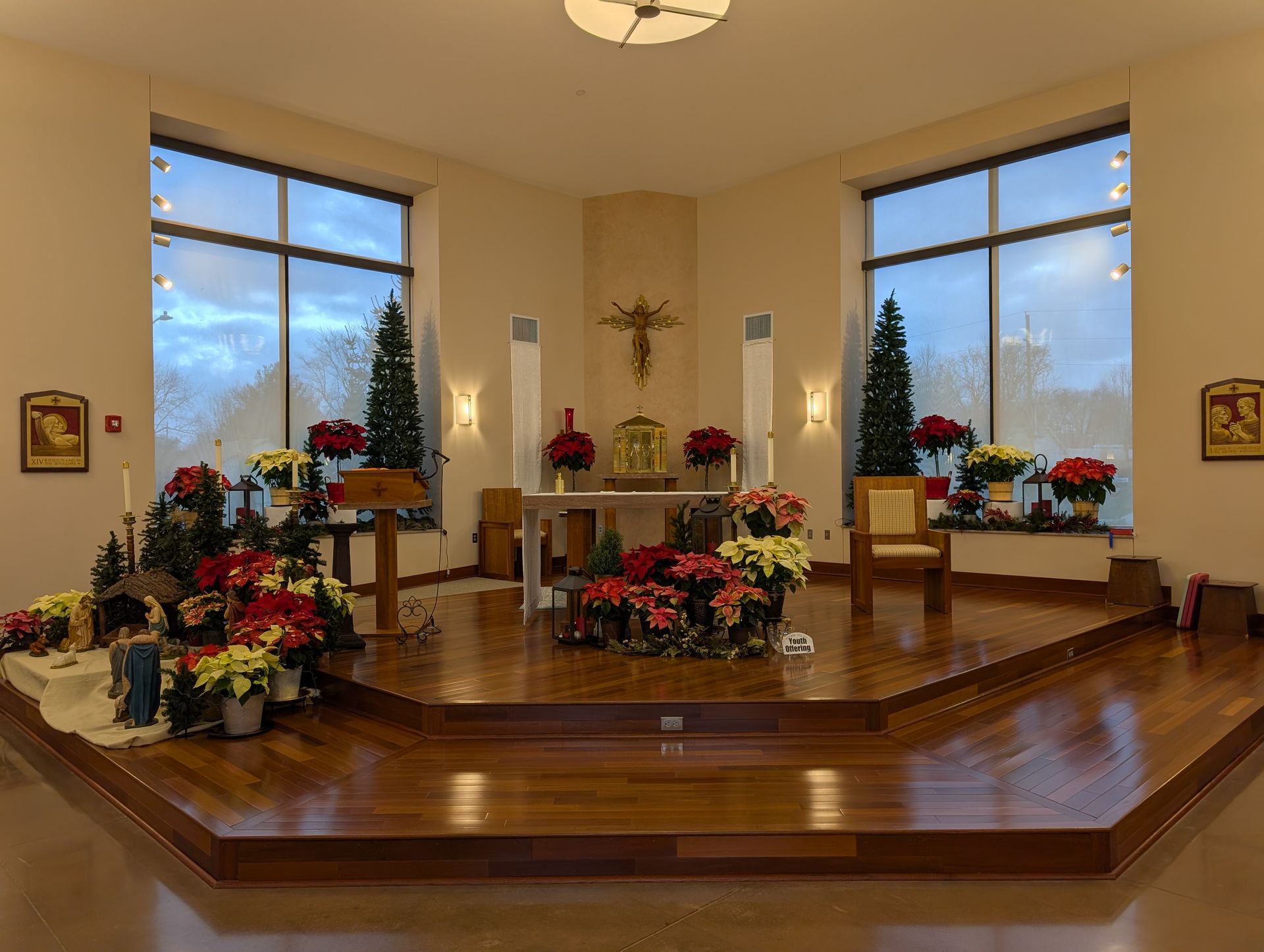 Church Alter with all the flowers