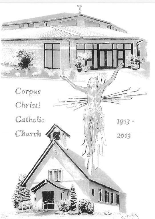 Corpus Christi Church pencil drawing.