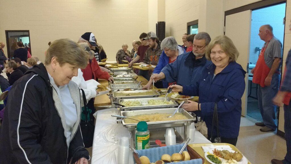 Chicken Dinner Buffet line