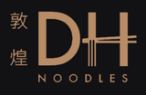 Black and tan logo reading &ldquo;DHH NOODLES&rdquo; with Chinese characters on the left