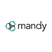 Mandy logo in black lowercase text with a teal and black circular icon