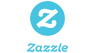 Zazzle logo with a white “Z” in a blue circle and the word “Zazzle” beneath it