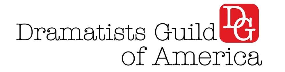 Dramatists Guild of America logo in black text with a red DG monogram