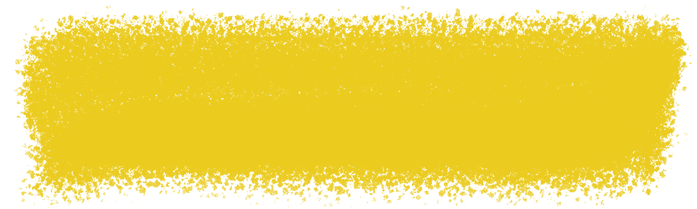 Yellow paint swatch with a rough, textured edge on a white background