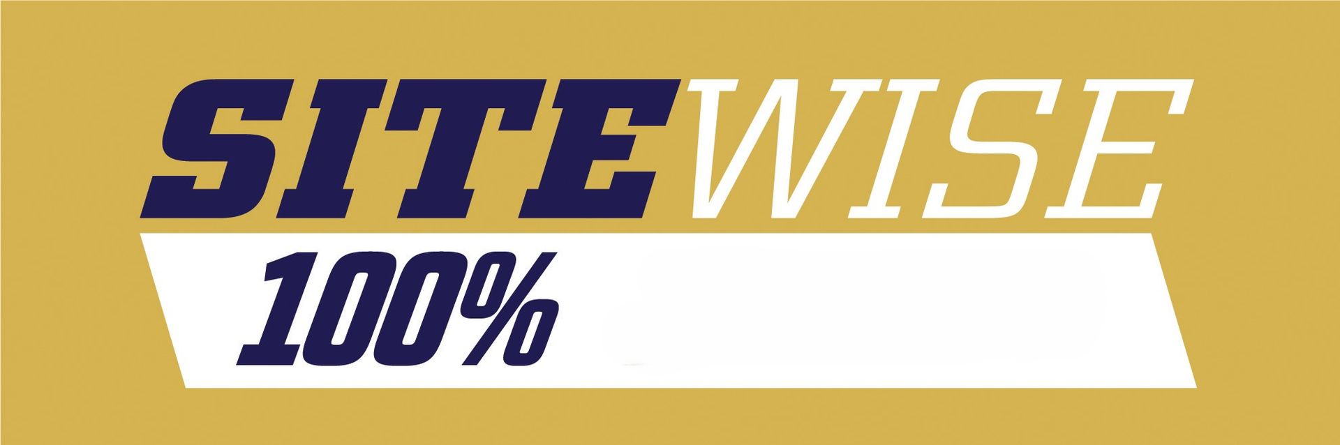 A logo that says sitewise 100 % on it