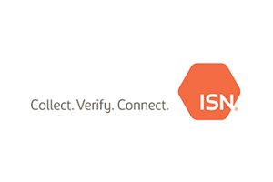 Isn collect verify connect logo on a white background