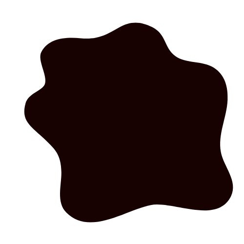 A black silhouette of a blob on a white background.