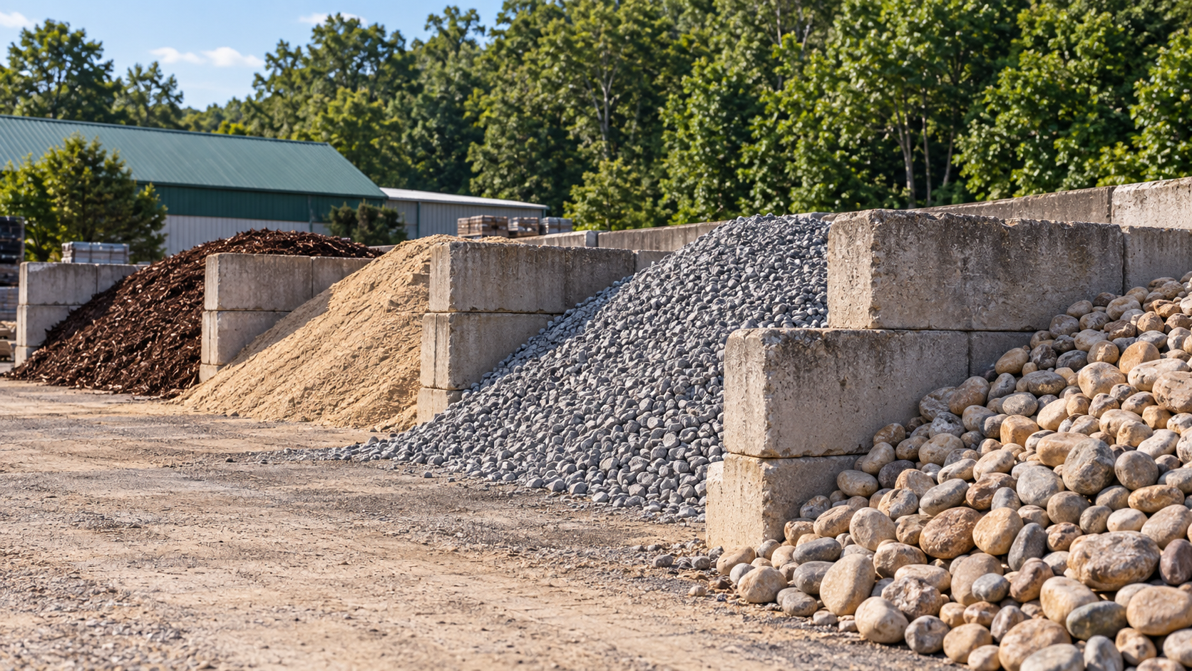 Basement window well with white trim and gravel outside a house wall