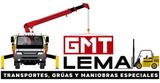 Logo de renta de grúas en México GRÚAS MANIOBRAS Y TRANSPORTES ESPECIALES LEMA