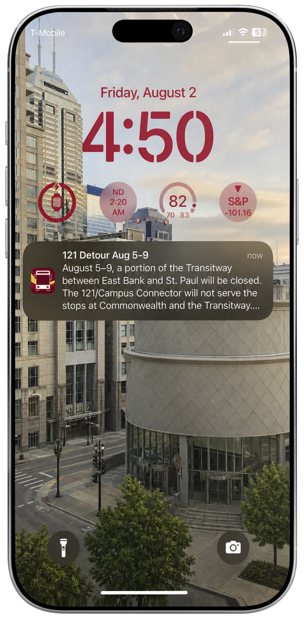 Branded rider app push notification for a real-time service alert