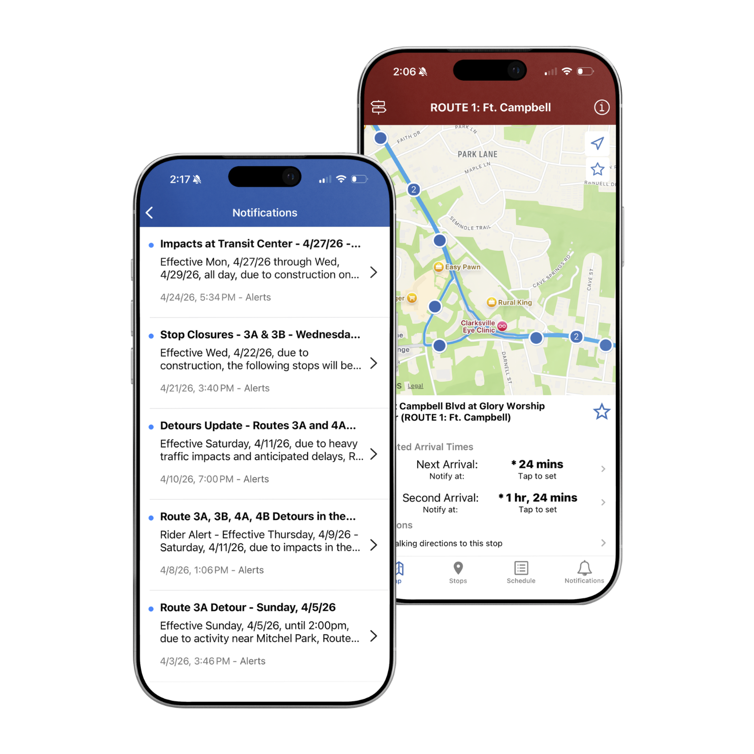 Branded rider app screen showing real-time vehicle location to reduce dispatch call volume