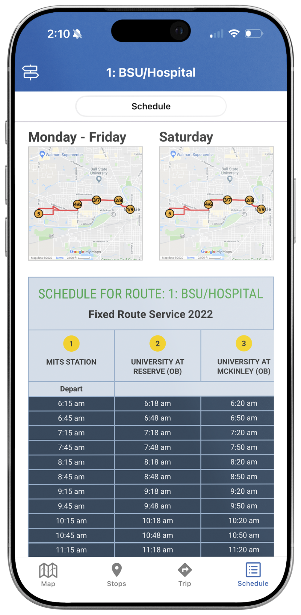 Real-time passenger information display replacing a printed transit schedule at a bus stop