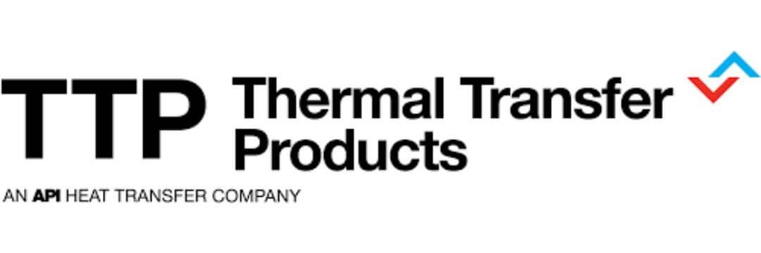 black text reading thermal transfer products on a white background