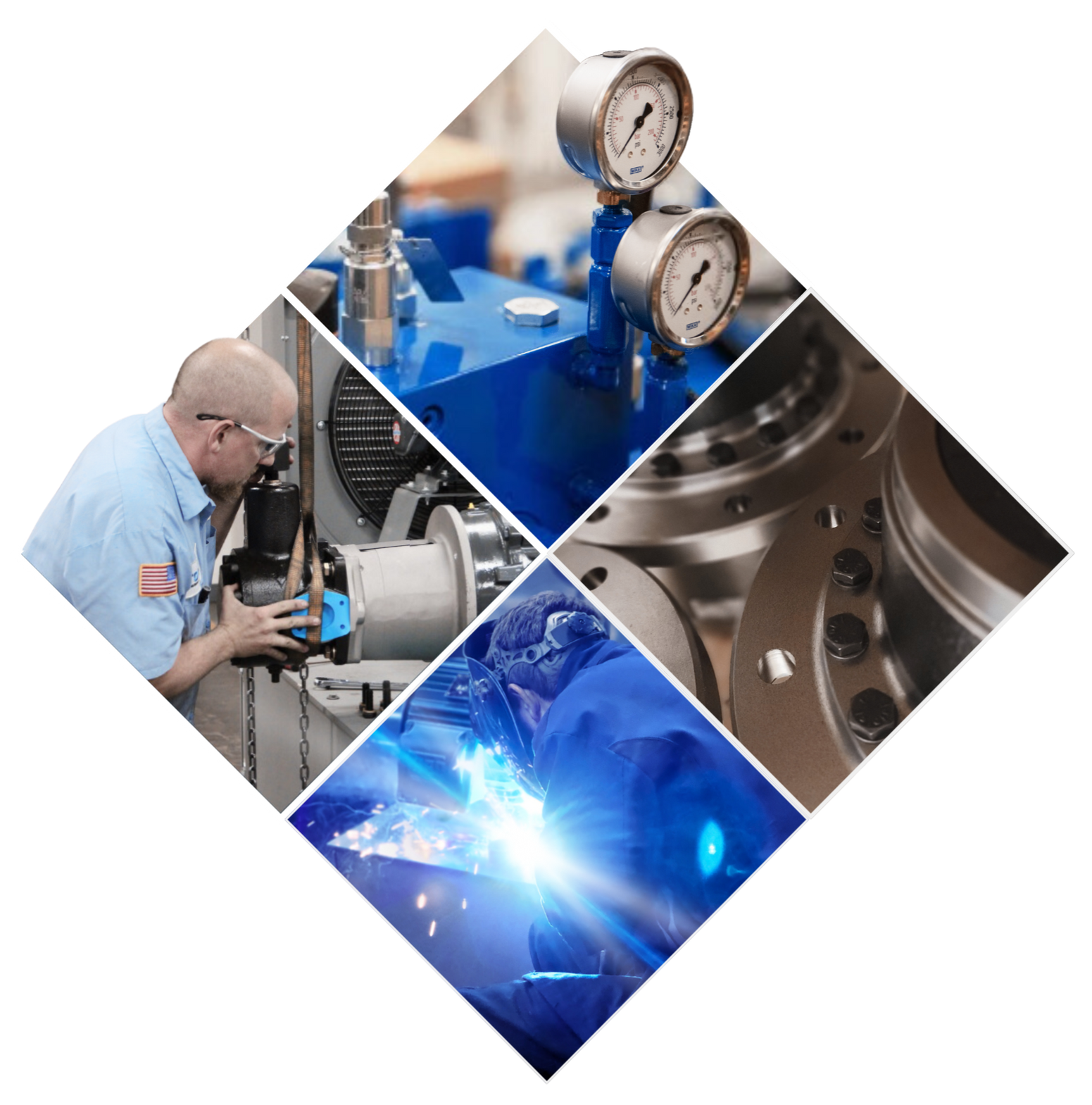 A man is working on a machine in a factory.