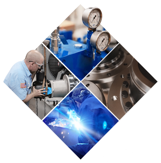 A man is working on a machine in a factory.