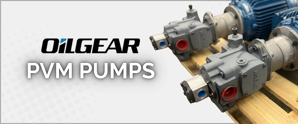 Oilgear PVM pumps on a skid