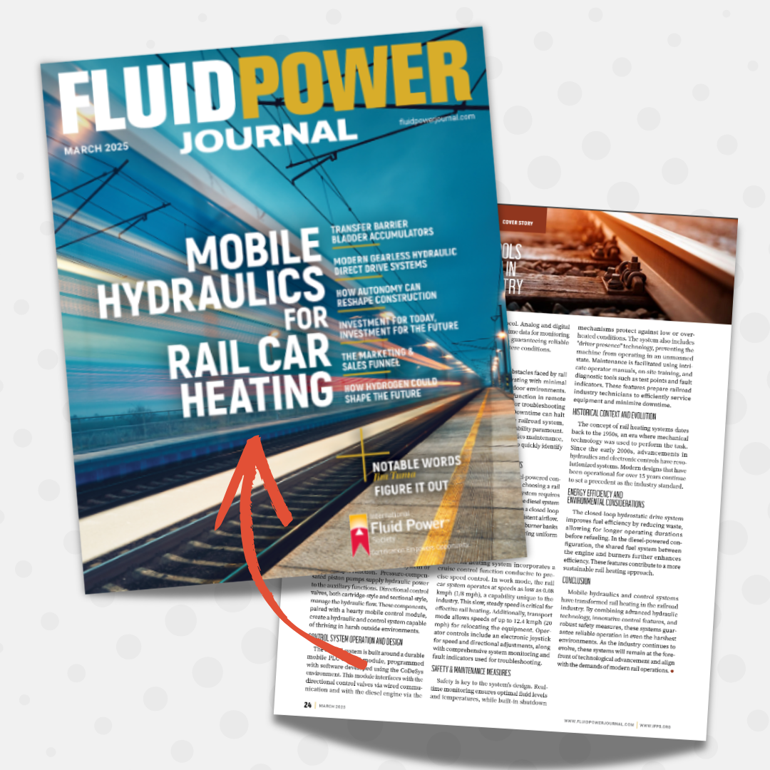 Picture of two magazine pages form Fluid Power Journal.