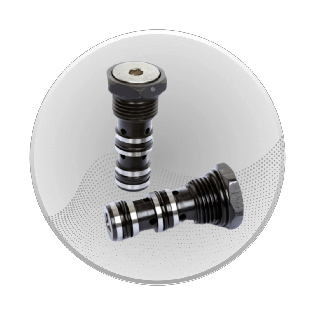 A black fluid power valve.