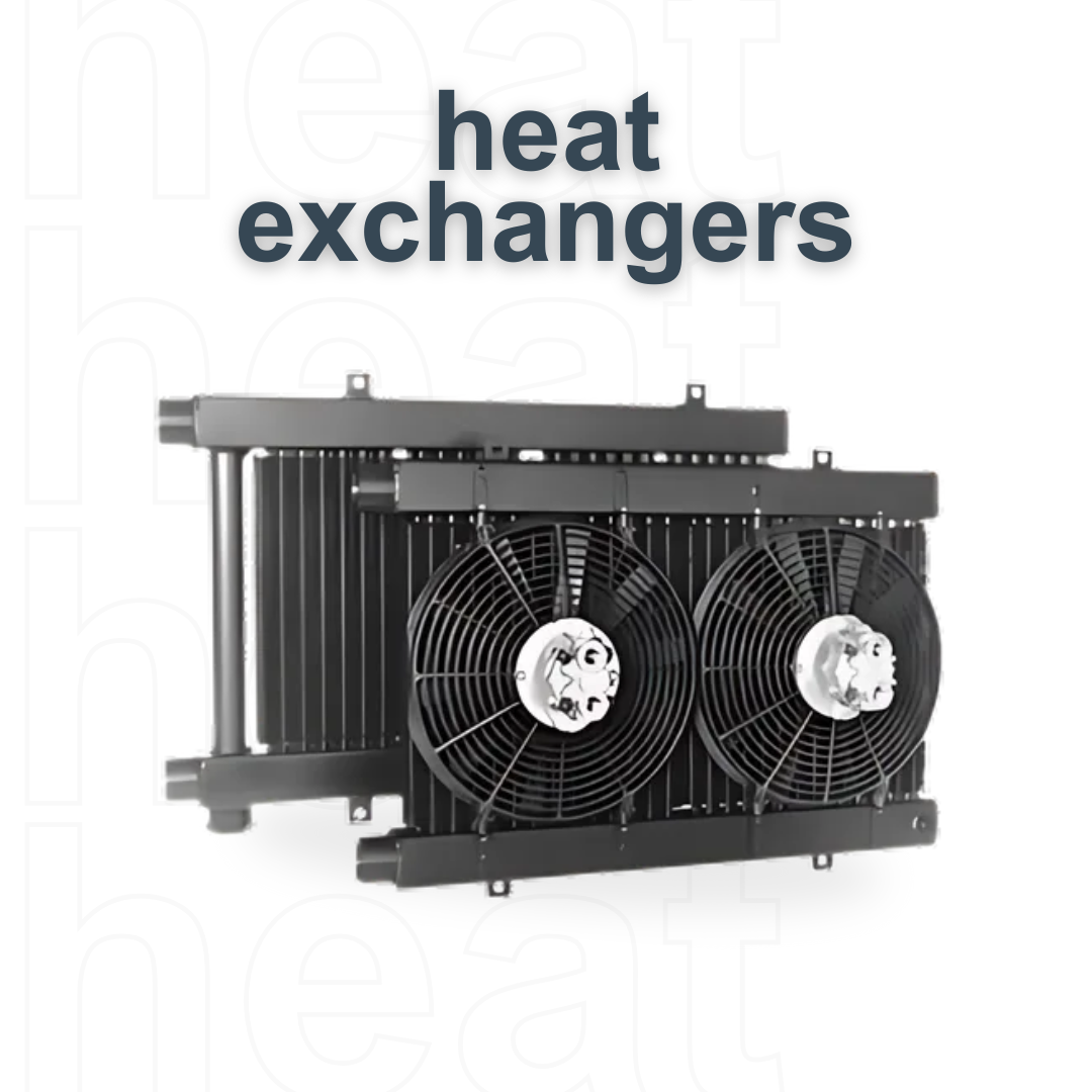 A picture of a heat exchanger with two fans on it.
