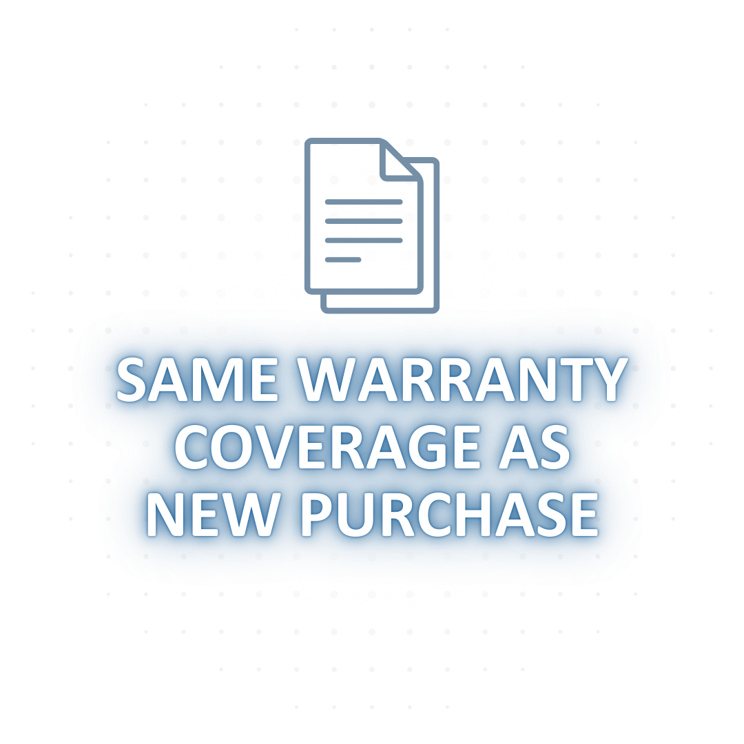 A warranty icon that says