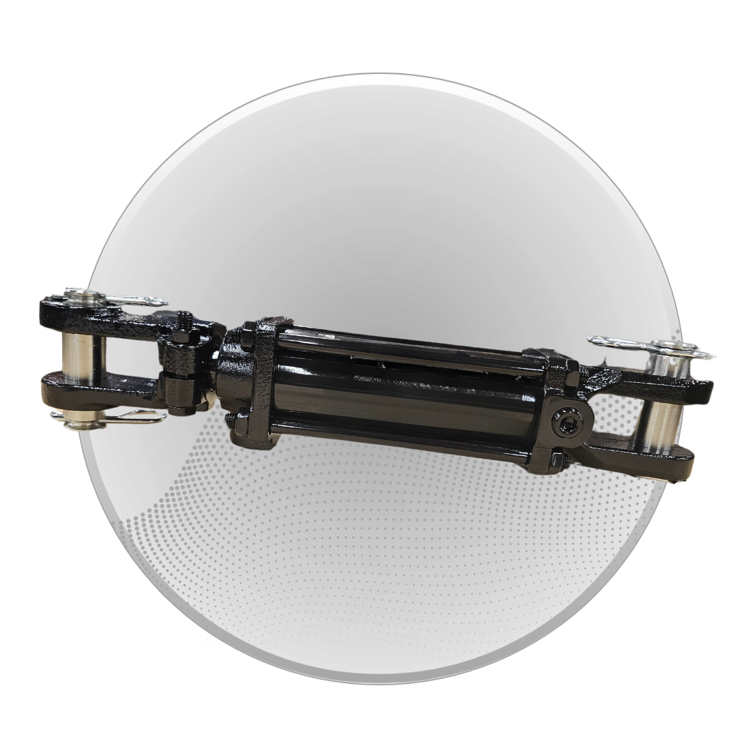black metal fluid power cylinder