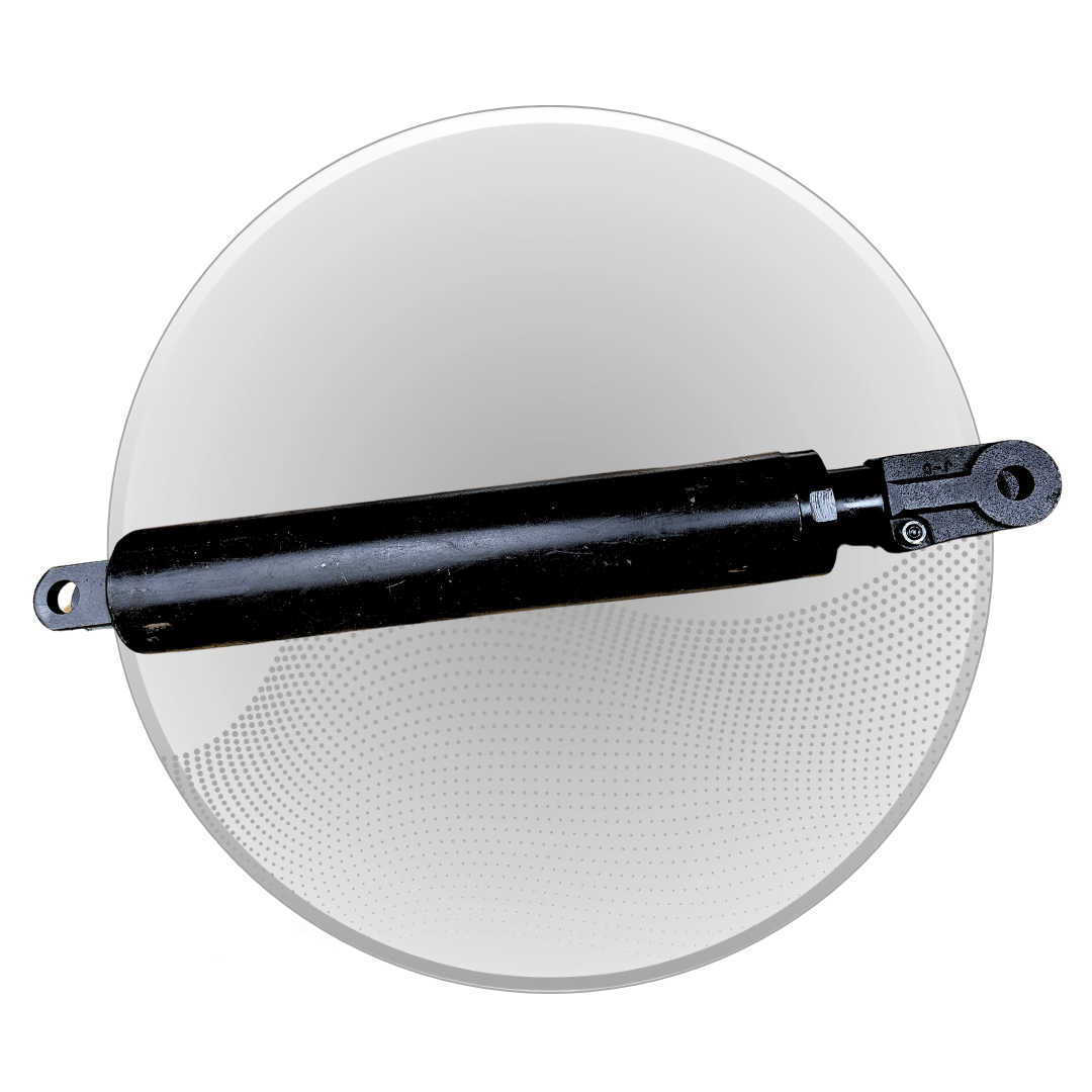 Black metal fluid power cylinder