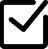 Black checkbox with a white checkmark icon