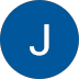 Blue circle with a white letter “J” in the center.