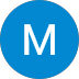 Blue circle with a white capital “M” inside.