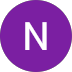 Purple circle with a white letter N on a black-and-white square background