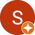 Orange circular icon with a white “S” and a small orange star badge in the lower right.