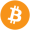 A white bitcoin symbol in an orange circle on a white background.
