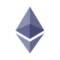 The ethereum logo is a triangle with a white stripe on it.