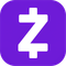 A purple square with a white z on it