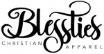 A black and white logo for a christian apparel company.