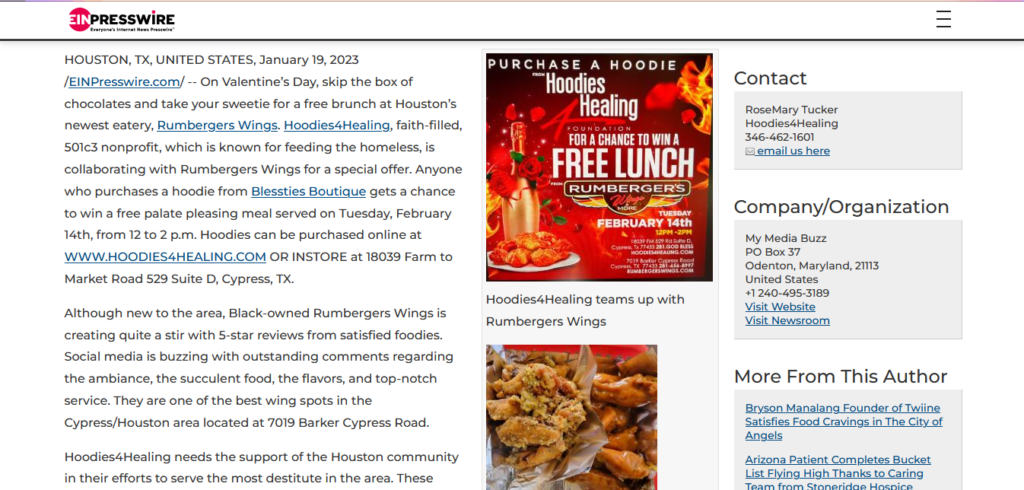 A screenshot of a website that says free lunch