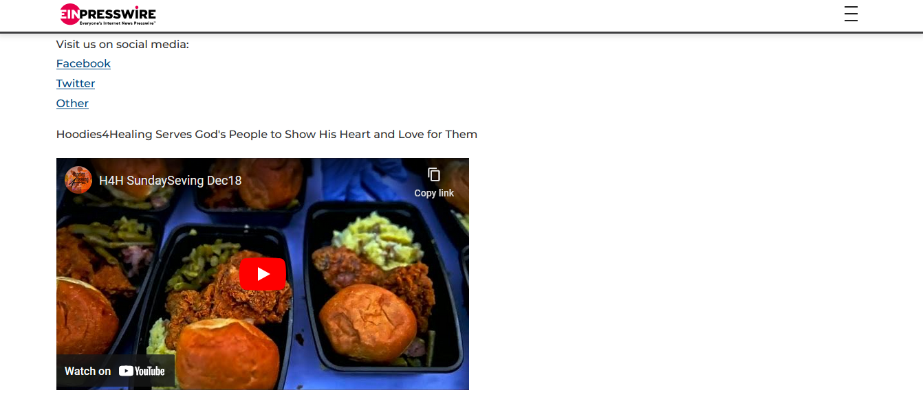 A screenshot of a website with a picture of food on it.